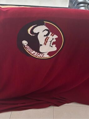 MV Sport Florida State Seminoles Garnet Fleece Blanket Throw Logo Patch